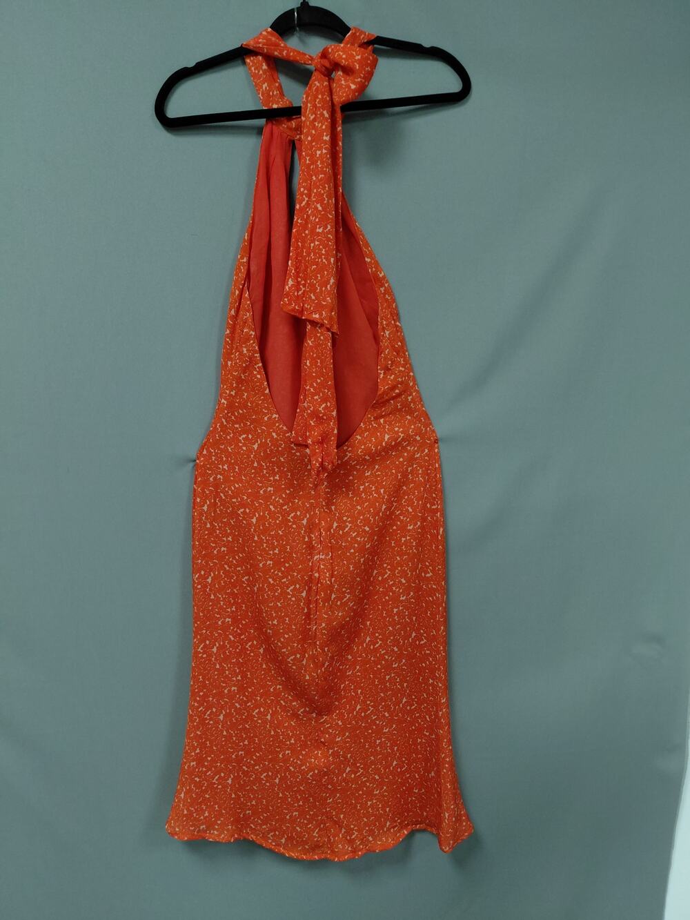 DE LA Vali Orange Halter Maxi Dress Women Size 8
